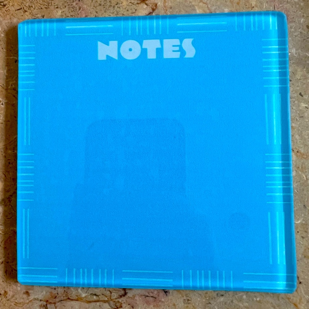 Dry Erase Glass Square Notepad with Cork Protector